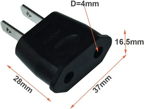 Vista 5 de EU Euro Europa a EE.UU. EE.UU. Enchufe de pared Convertidor Adaptador de viaje Adaptador (10 PCS)