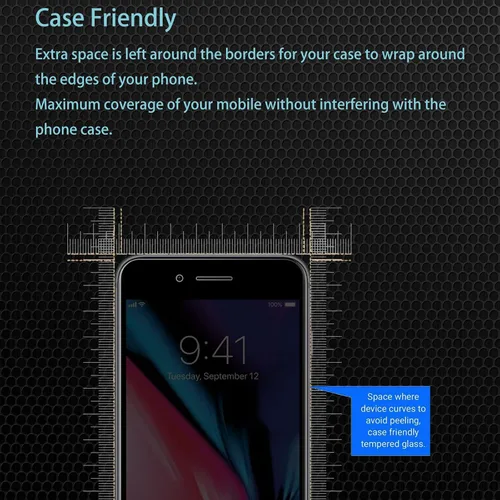 Vista 3 de Paquete de 2 protectores de pantalla de privacidad para iPhone 8 Plus/iPhone 7 Plus, película de vidrio templado, dureza 9H, arañazos, claridad HD