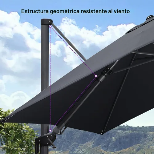 Vista 496 de PURPLE LEAF Paraguas al aire libre con base 8' x 8' protección solar verde Manzana Verde (Apple Green)