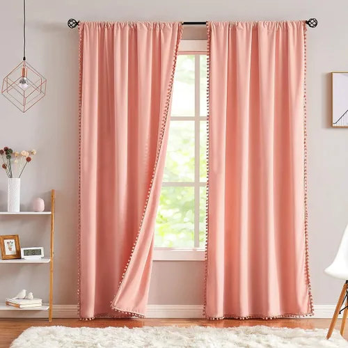 Vista 11 de Treatmentex Cortinas de terciopelo negro para dormitorio, 63 pulgadas, tacto de algodón de lujo, suaves, oscurecimiento de la habitación, 80%