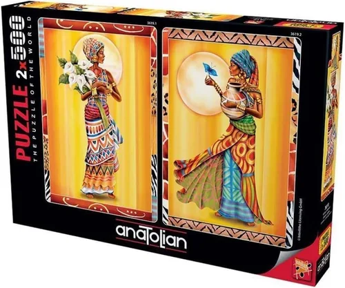Vista 2 de Anatolian Puzzle - Damas africanas 2 x 500 piezas Jigsaw Puzzle # 3619
