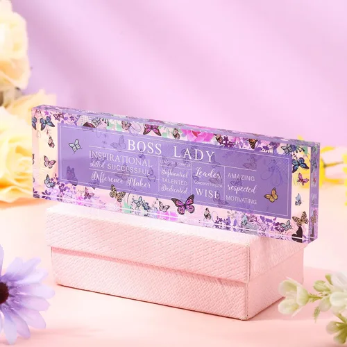 Vista 2 de Regalos de Navidad Pinkunn para Jefa con Citas Inspiradoras para Mujeres, Regalos de Oficina para Mujeres, Decoración de Oficina de Jefa