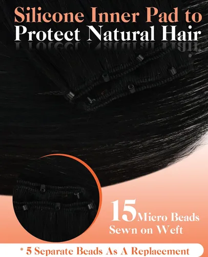 Vista 2 de Sunny Hair Trama doble negra del negro de las extensiones del pelo humano
