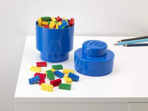 Vista 5 de Room Copenhagen, LEGO Round Brick 1 - Solución de almacenamiento apilable - Azul brillante