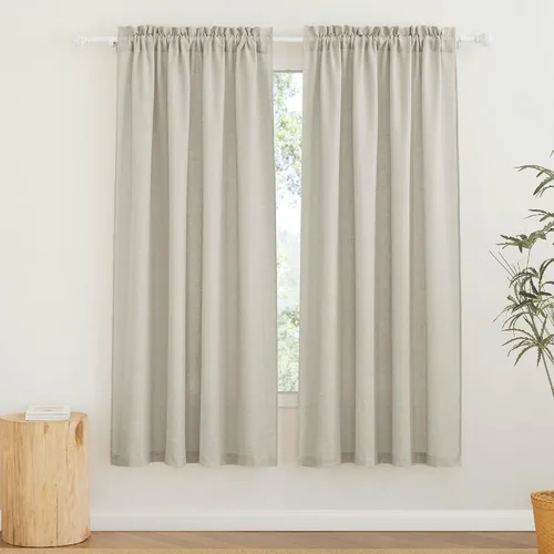 Vista 76 de RYB HOME - Cortinas de lino texturizado semitranslúcidas, privacidad media, filtro de luz, decoración de ventana para dormitorio/baño/sala de estar