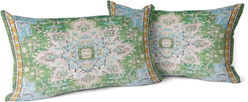Vista 15 de Snycler Fundas de almohada boho 16x16 pulgadas juego de 2, almohadas de estilo boho para sofá en azul marino, rojo, geométrico, floral, decorativas