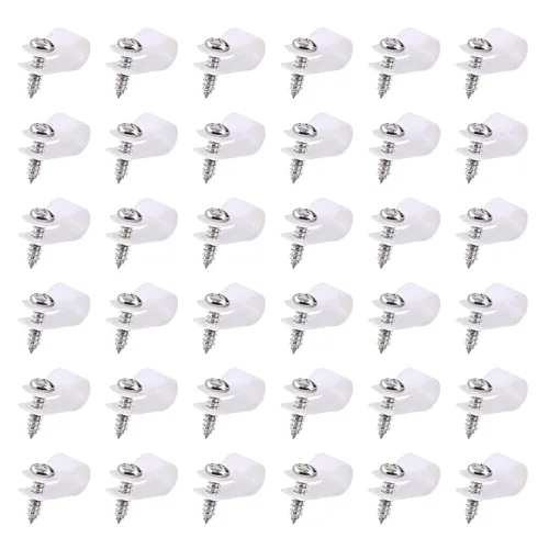 Vista 16 de Swpeet Paquete de 60 clips de cable tipo R de nailon negro de 1 pulgada, clips de sujeción de cable de montaje de tornillo de nailon con 60