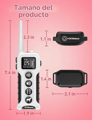 Vista 6 de Collar de entrenamiento para perros sin choque 2 perros Negro - blanco