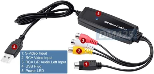 Vista 7 de RCA compuesto S-Video a USB DVR Adaptador Digital MPEG Video Recorder
