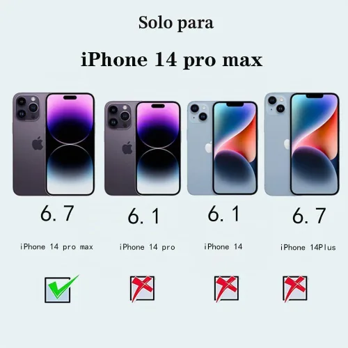 Vista 2 de Funda con luz LED para iPhone 14 Pro Max, luz LED iluminada para selfie [recargable], ideal para una brillante funda con luz selfie