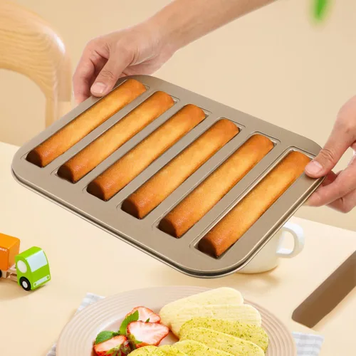 Vista 5 de Veemoon 3 moldes para tartas antiadherentes para hornear reutilizables de acero al carbono para tartas de dedo de dama, esponja, galletas, horno