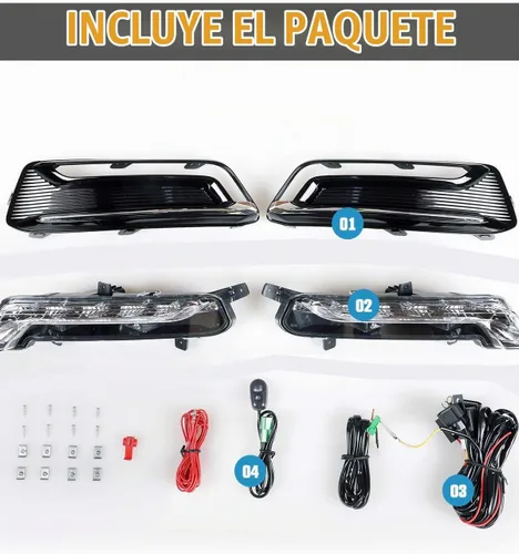 Vista 7 de Juego de luces antiniebla LED DRL compatibles con Chevy Impala 2014-2020 Lente Transparente