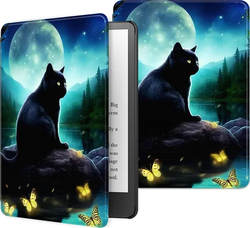 Vista 26 de Funda para Kindle básico de 6 pulgadas (11.ª generación), múltiples ángulos, piel sintética, delgada, con función de encendido y apagado automático