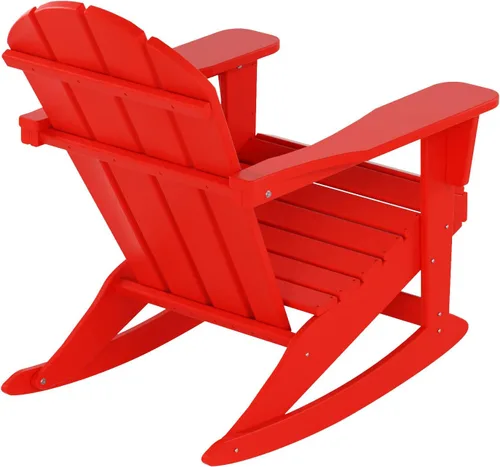 Vista 141 de WestinTrends Silla mecedora Malibu de poliéster para exterior/patio Adirondack, Negra