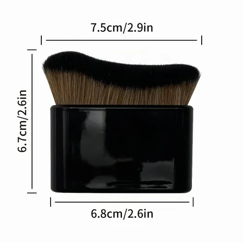 Vista 6 de 2 brochas de bronceado corporal, brocha de maquillaje de sirena, brocha grande de maquillaje para base Kabuki para maquillaje de cara bronceada Negro