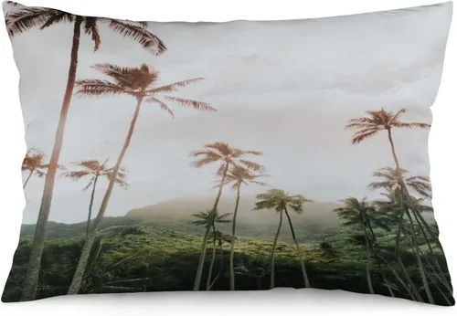 Vista 36 de Protector de almohada de playa con palmeras tropicales de 16 x 14 pulgadas, palmeras de playa, paisaje marino costero, decorativo, rectangular