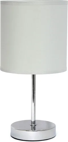 Vista 30 de Simple Designs LT2007-HPK-LB Lámpara de mesa básica cromada para sala de estar, mesita de noche, escritorio, encimera, rosa intenso, con bombilla