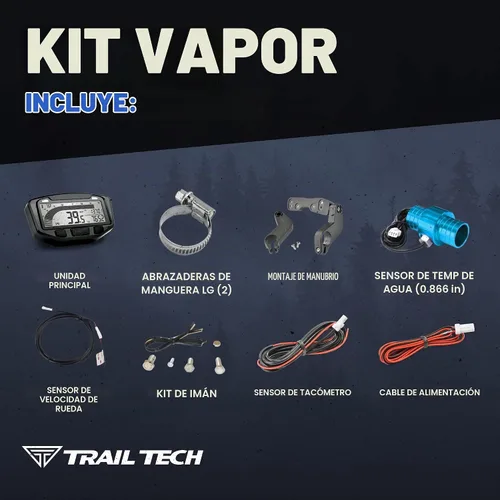 Vista 4 de Trail Tech 752-112 Kit de medidor de tacómetro de velocímetro digital de vapor, 2003-2017 Can-Am Honda Kawasaki