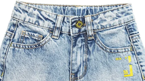 Vista 3 de KIDSCOOL SPACE Pantalones de mezclilla rasgados con banda elástica para bebés y niños pequeños