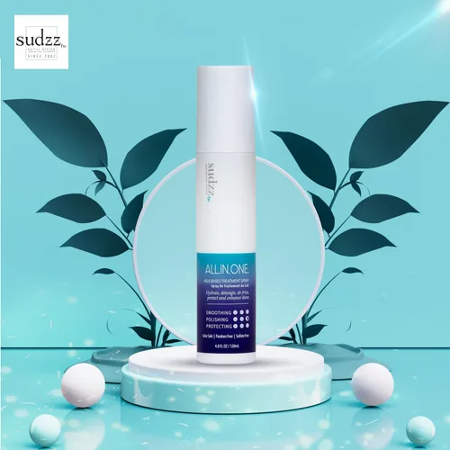 Vista 2 de SUDZZFX All in One Potente desenredante de cabello sin enjuague, crea brillo, protección contra el calor, suaviza el cabello encrespado