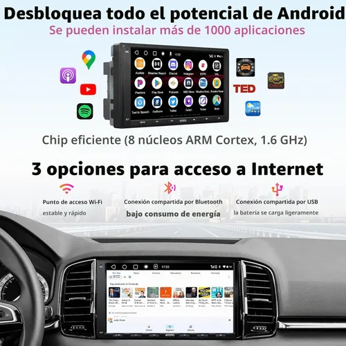 Vista 2 de ATOTO A6PF Android Doble DIN Estéreo de coche, CarPlay inalámbrico y Android Auto Radio QLED de 7 pulgadas con pantalla táctil CarPlay, 360 VSV/HD