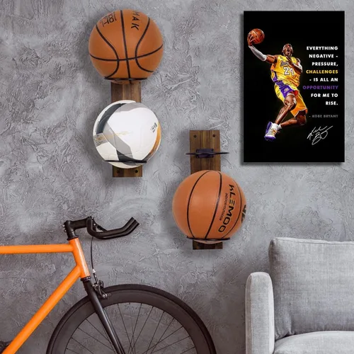Vista 3 de TYPTEK Kobe Bryant - Lienzo inspirador de Mamba negra, póster motivacional con cita de jugador de baloncesto para decoración del hogar y la oficina