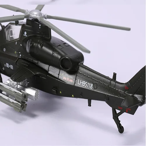 Vista 3 de 1:100 Aleación China Armado WZ-10 Helicópteros Modelo de Aeronave Militar Modelo de Aeronave Simulación Aviación Ciencia Exposición