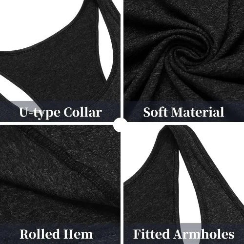 Vista 5 de COOFANDY Camisetas sin mangas para hombre, paquete de 3 camisetas sin mangas para gimnasio, espalda en Y, entrenamiento muscular, culturismo