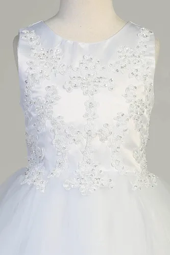 Vista 3 de Vestidos de Primera Comunión para Niñas 7-16 Vestido de Santa Comunión Blanco Vestidos de Primera Comunión para Niñas