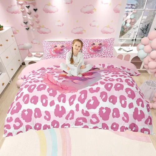 Vista 7 de Castle Fairy Funda de edredón de cuadrícula negra y blanca para niños, niñas, funda de edredón de abstracción visual, tamaño matrimonial, juego
