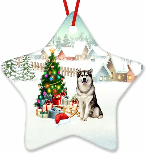 Vista 23 de Prezzy Airedale Terrier - Adorno para decoración de árbol de Navidad, regalos lindos para amantes de los perros, para familiares y amigos, nuevo