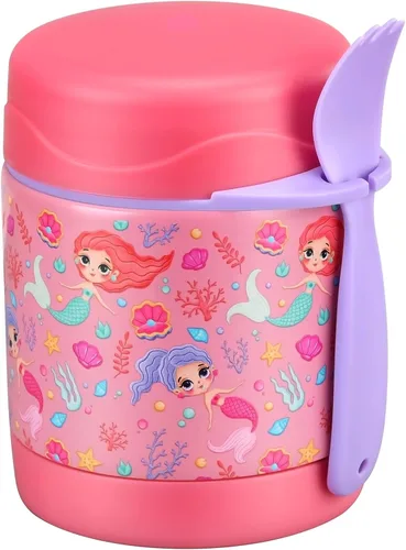 Vista 9 de Termo de sopa de 10 onzas para comida caliente para niños, tarro de comida aislado, contenedor térmico de almuerzo de comida caliente, caja de Negro