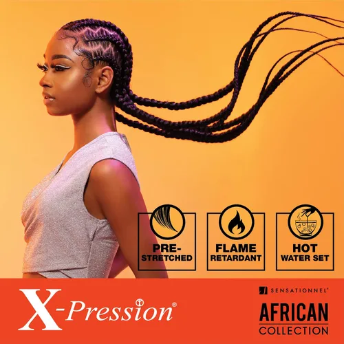 Vista 5 de Sensationnel X-pression - Trenza preestirada para trenzado - 6 piezas de trenza de 58 pulgadas, todo kanekalon retardante de llama sintético para 27