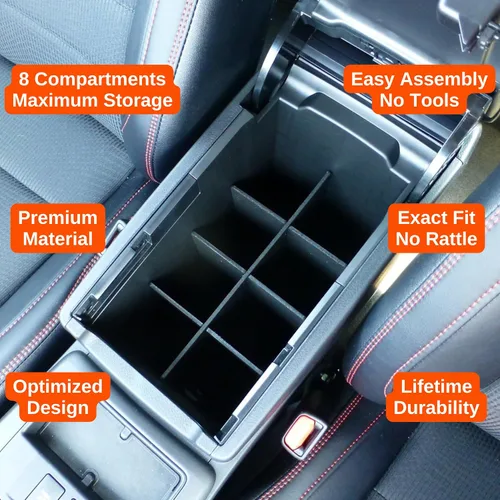 Vista 4 de Organizador de consola central OCD™ para Toyota Camry modelos 2012/2017. Fabricado en EE. UU.