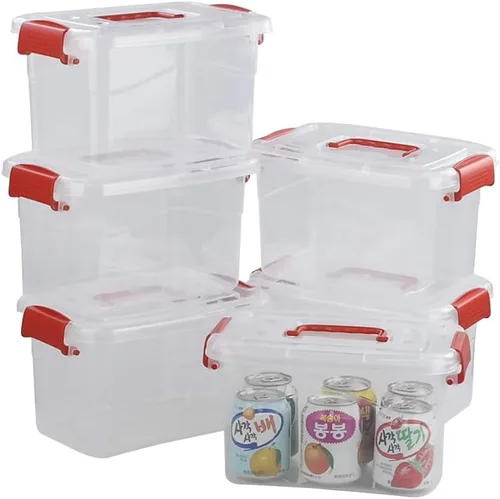 Vista 7 de Caja de plástico con tapa Con mango negro