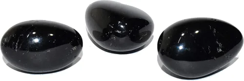 Vista 2 de Pyramid Tatva Piedra de curación de cristal de equilibrio de chakra natural, color negro turmalina