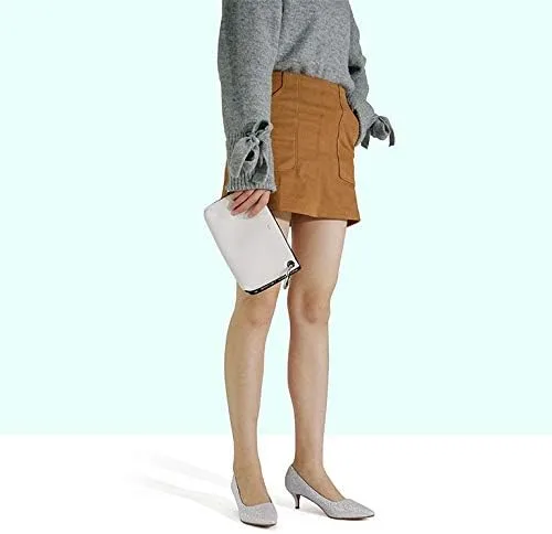Vista 6 de DREAM PAIRS - Zapatos de tacón bajo para mujer tipo D'Orsay con puntera puntiaguda, a la moda