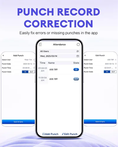 Vista 9 de NGTeco Reloj de tiempo APP para pequeñas empresas, 4 en 1, Plug & Play Negro