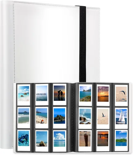 Vista 13 de Veicevol Álbum de fotos de 360 bolsillos para cámara Fujifilm Instax Mini, álbum para fotos Polaroid, cubierta de cuero, álbum de fotos para cámara