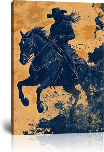 Vista 39 de Arte de pared de vaquero occidental Imágenes de mujeres vaquero Impresiones Póster de lienzo del suroeste Arte de decoración de pared occidental