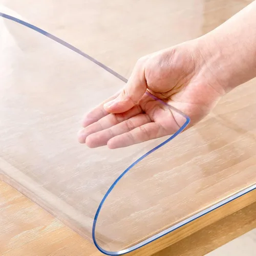 Vista 7 de Protector de mesa transparente de 12 x 24 pulgadas, tapete de escritorio transparente de 2 mm de grosor, cubierta de mesa de plástico, protector