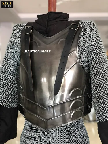 Vista 3 de NauticalMart LARP - Armadura de acero medieval (coraza y placa trasera)