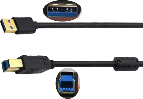Vista 3 de Cable extensor USB 3.0 tipo B, USB 3.0 A macho a macho tipo B, cable de extensión compatible con Samsung Galaxy S5, Note 3, Note Pro 12.2, disco