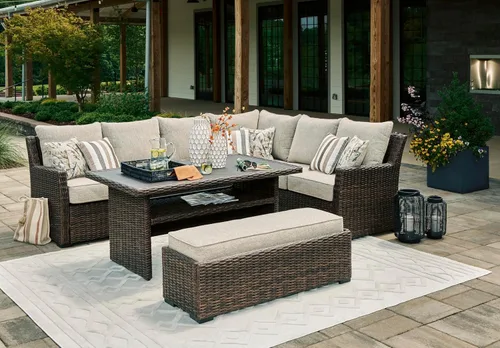 Vista 15 de Signature Design by Ashley Brook Ranch - Mesa de comedor para exteriores