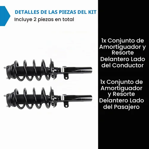 Vista 2 de TRQ - Conjunto de puntal delantero y resorte helicoidal (lados del conductor y del pasajero), para auto