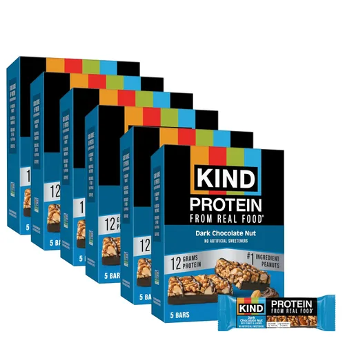 Vista 8 de KIND Barras de proteínas, mantequilla de maní crujiente, aperitivos saludables, sin gluten, 0.47 onzas de proteína, 12