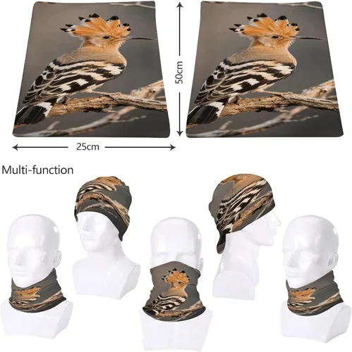 Vista 8 de Hoopoe Neck Gaiter Breathable & Moisture-Wicking Face Mask Bandana Balaclava Sun Protection Face Cover Scarf Lightweight Seamless Design for Outdoor