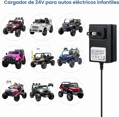 Vista 2 de Cargador de batería de 24 V para niños, juguetes de coche, cable