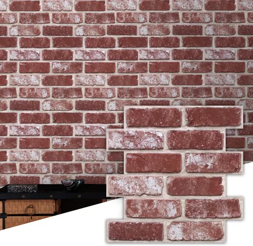 Vista 20 de Commomy Paneles de pared autoadhesivos de ladrillos falsos - 10 piezas de 30 cm x 30 cm de tamaño pequeño, diseño de PVC gris con manchas, papel