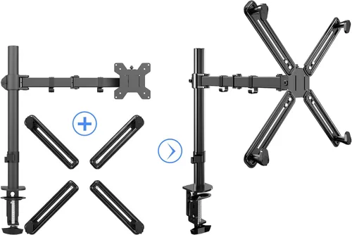 Vista 3 de Pholiten Kit de Adaptador de Soporte de Brazo de Monitor de Montaje VESA para Pantalla de 13 a 27 Pulgadas, 75mm o 100mm VESA